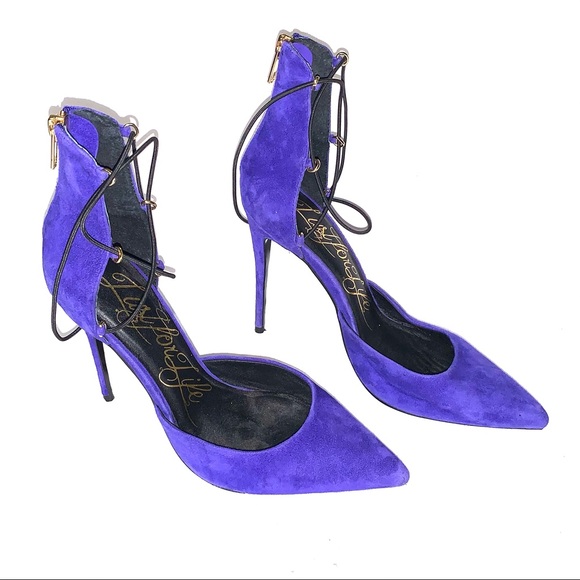 LUSTFORLIFE KissMe Strappy Suede Stiletto Heels - Picture 5 of 10